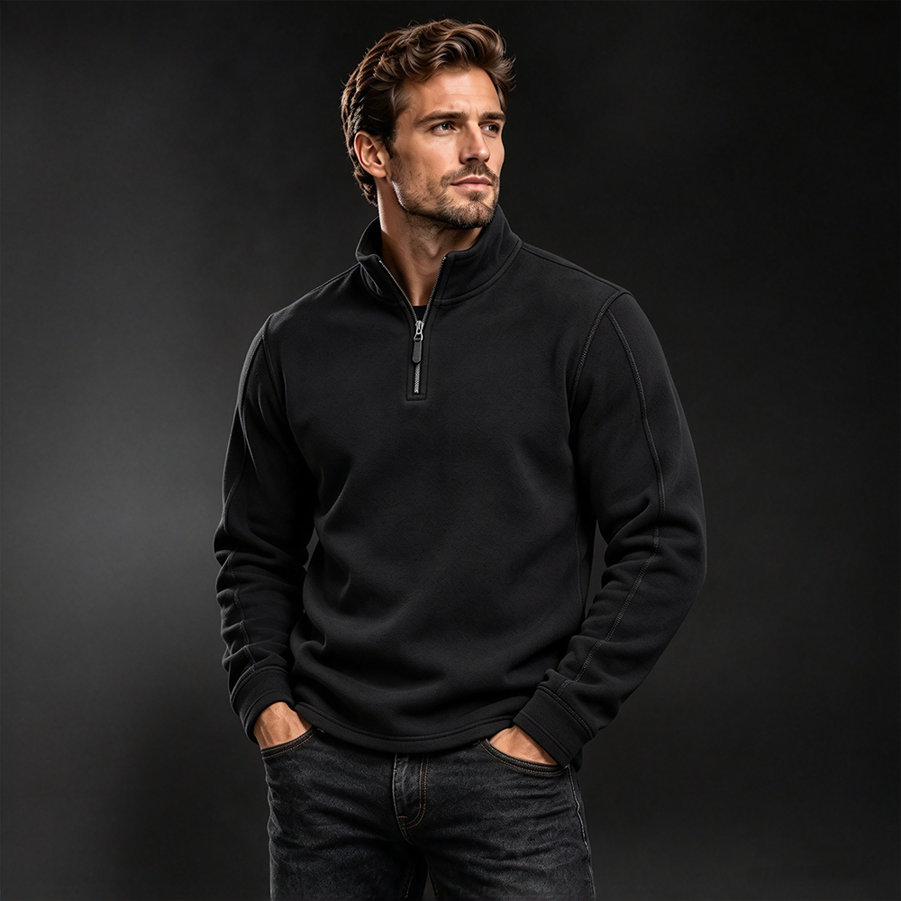 Men's Casual Fleece Polo Shirt