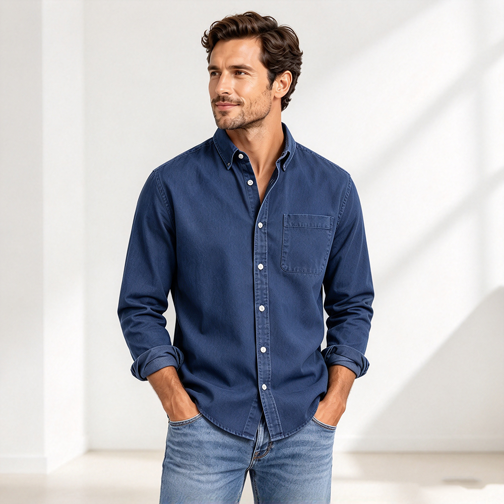Men's Long-Sleeve Button-Front Shirt
