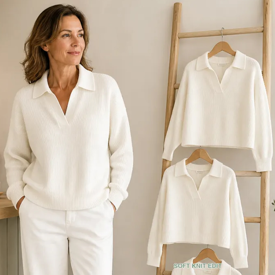 Limited-Time Knit Edit | Women's Relaxed Open-Neck Polo Knit Sweater