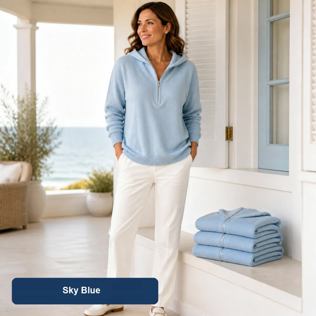 Bundle & Save | Women's Ribbed Half-Zip Hooded Sweater
