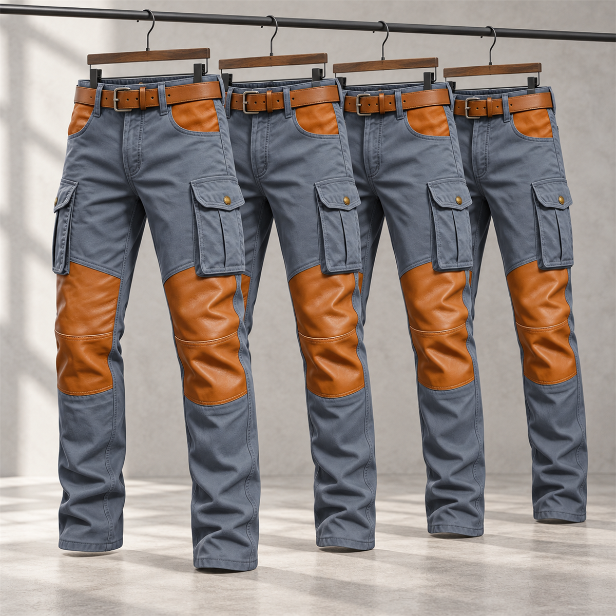 Men's Contrast-Panel Cargo Pants Multipack - 4-Piece Slate Pack