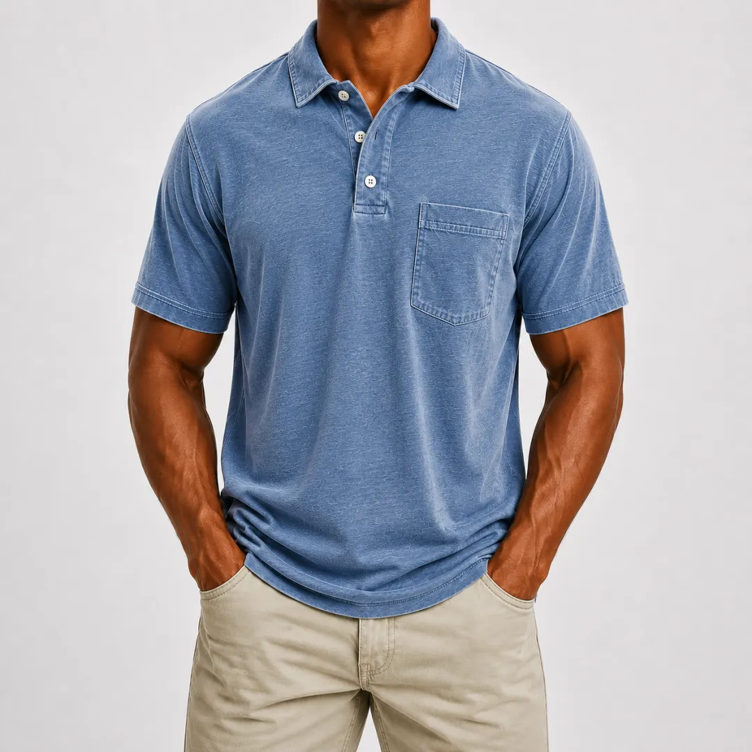 Men's Long-Sleeve Polo Pullover - Multipack