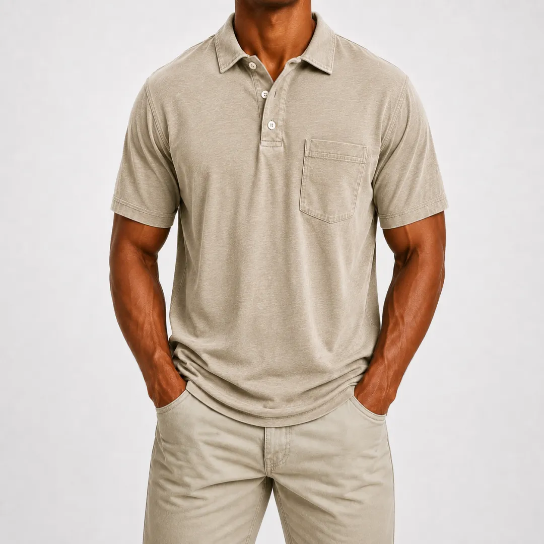 Men's Long-Sleeve Polo Pullover - Multipack