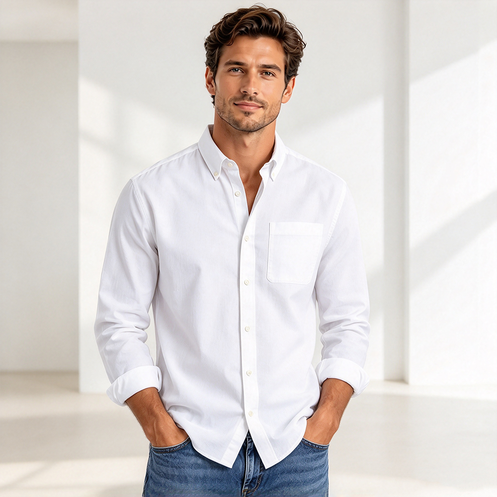 Men's Long-Sleeve Button-Front Shirt