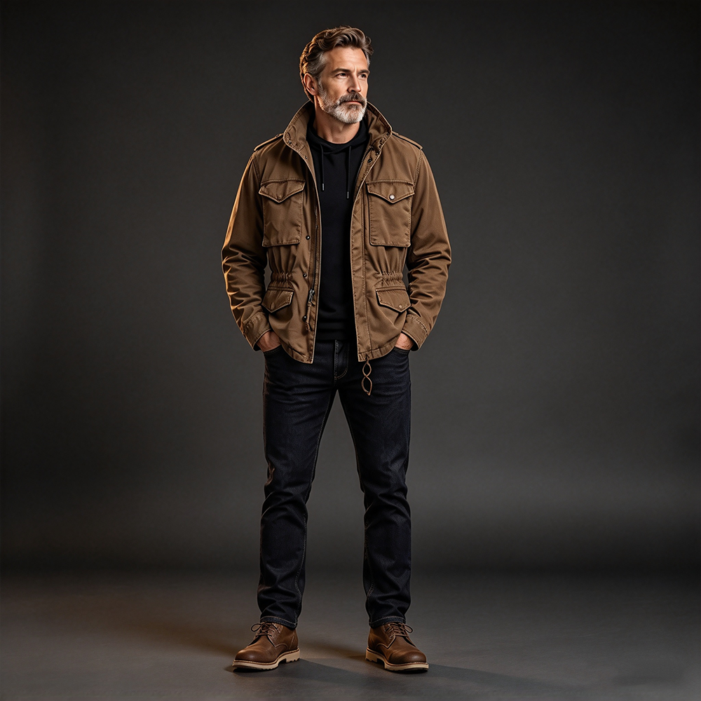 Men's Multi-Functional 4-Pocket Field Jacket – Waterproof & Durable  - Multipack