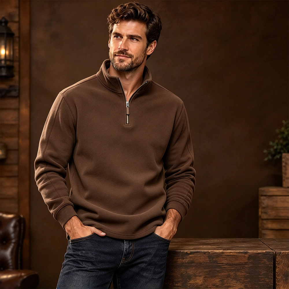 Men's Casual Fleece Polo Shirt