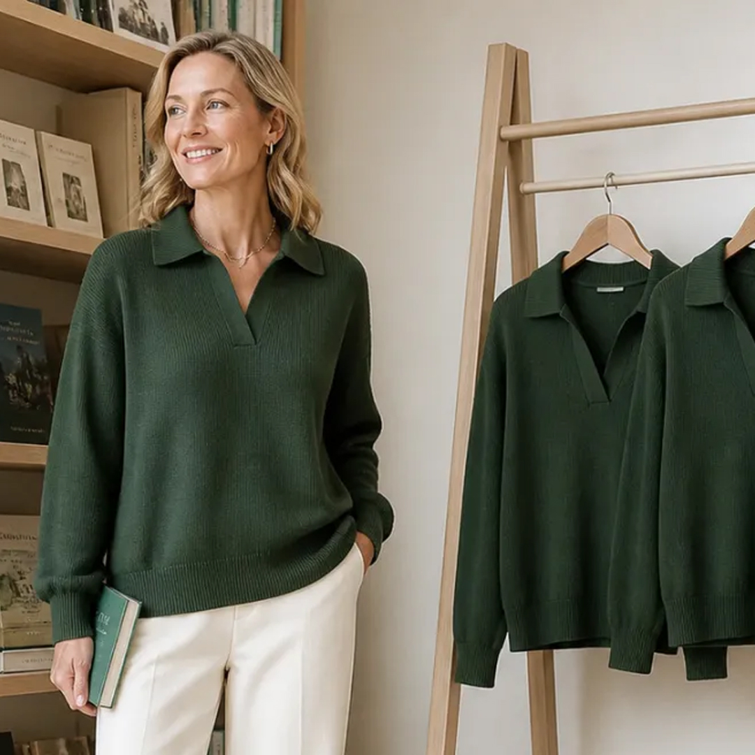 Limited-Time Knit Edit | Women's Relaxed Open-Neck Polo Knit Sweater
