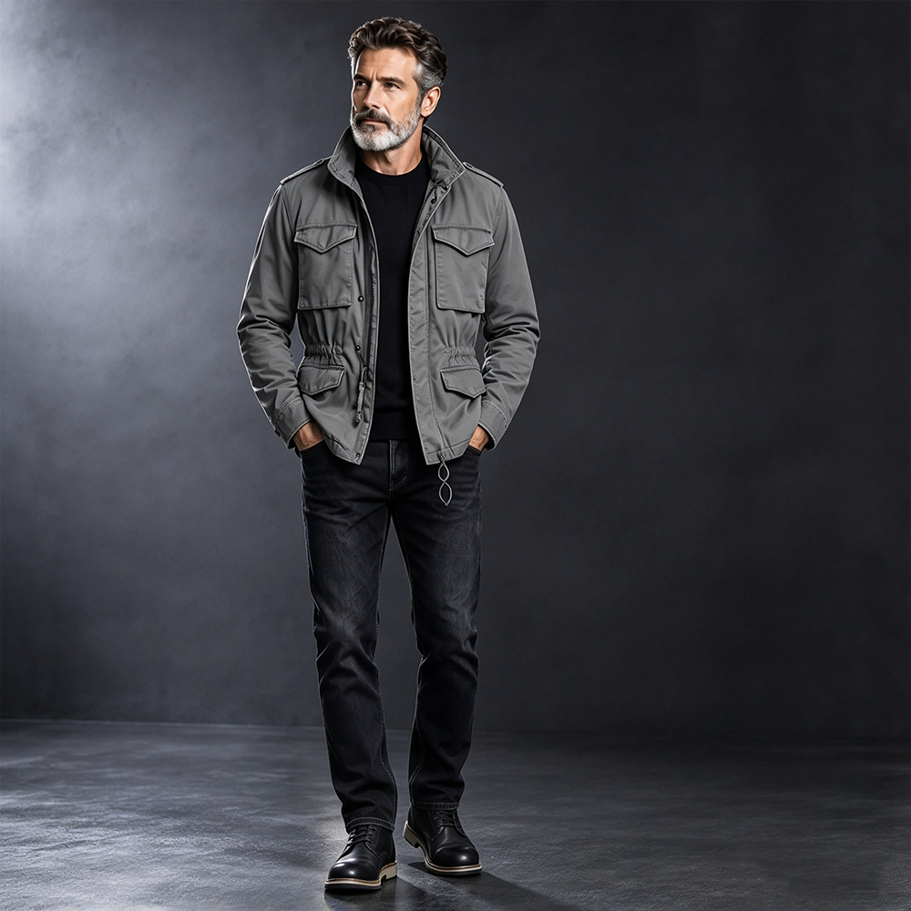 Men's Multi-Functional 4-Pocket Field Jacket – Waterproof & Durable  - Multipack