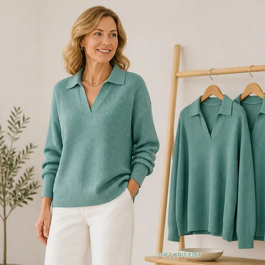 Limited-Time Knit Edit | Women's Relaxed Open-Neck Polo Knit Sweater