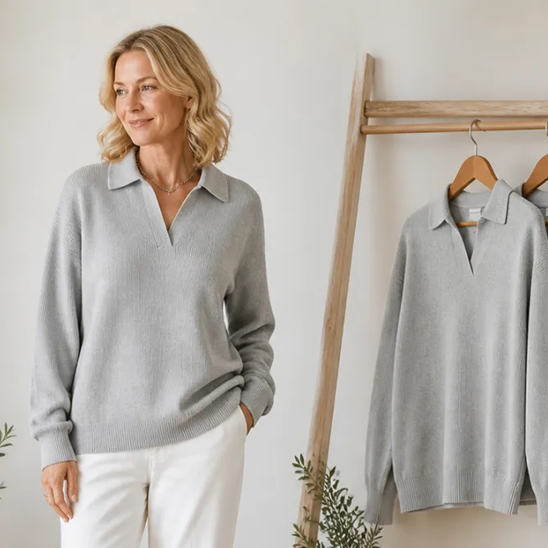 Limited-Time Knit Edit | Women's Relaxed Open-Neck Polo Knit Sweater