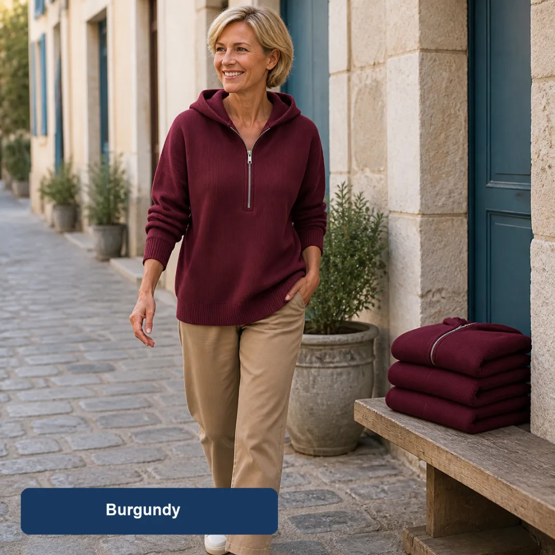 Bundle & Save | Women's Ribbed Half-Zip Hooded Sweater