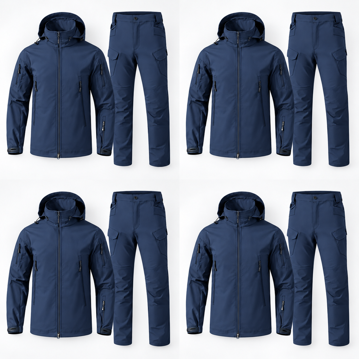 Men hooded jacket and cargo pants multipack offer - Navy