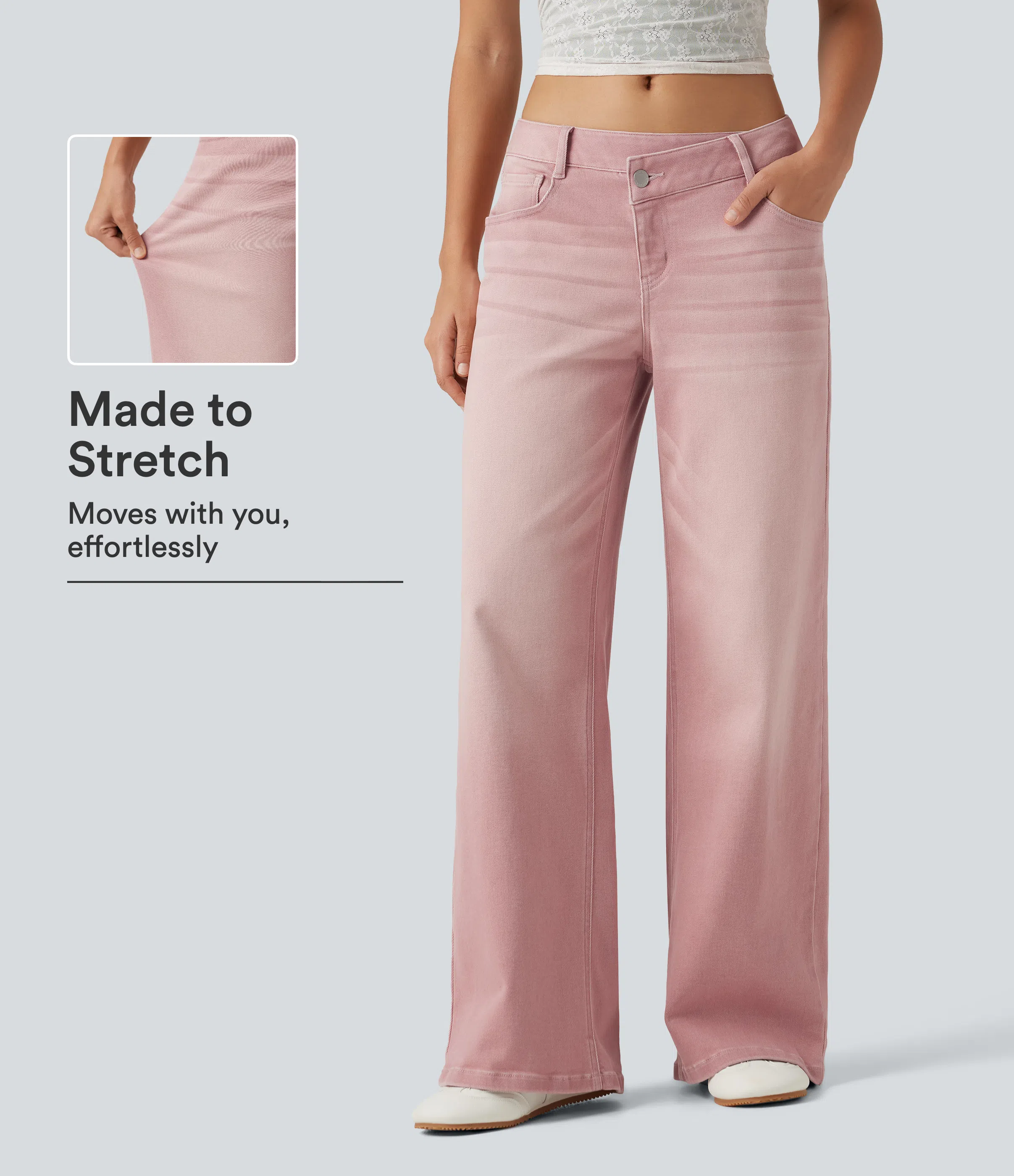 🔥 FALL SALE | 5 FOR ONLY $25.99! Women’s Asymmetric Low-Rise Wide-Leg Jeans – Stretch Denim Everyday Pants