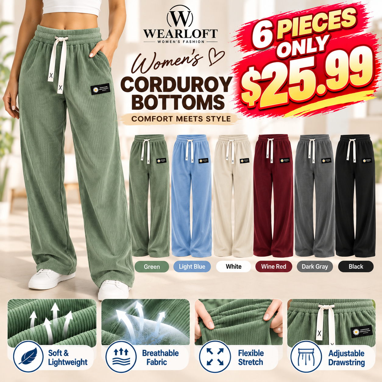 EveraSoft - LAST DAY 70% OFF | Women's Ultra Soft Perfect Drape Pull-On Pants