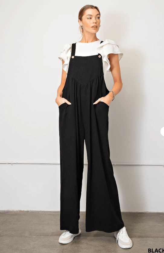 Weitschritt Latzhose mit verstellbaren Trägern – bequemer Jumpsuit für Damen