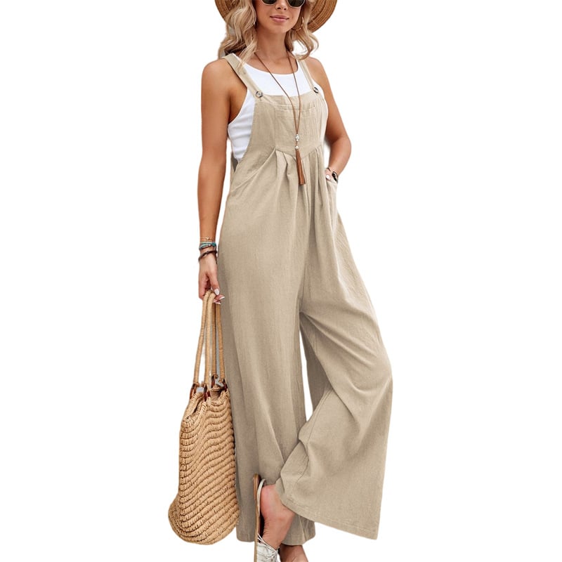 Weitschritt Latzhose mit verstellbaren Trägern – bequemer Jumpsuit für Damen