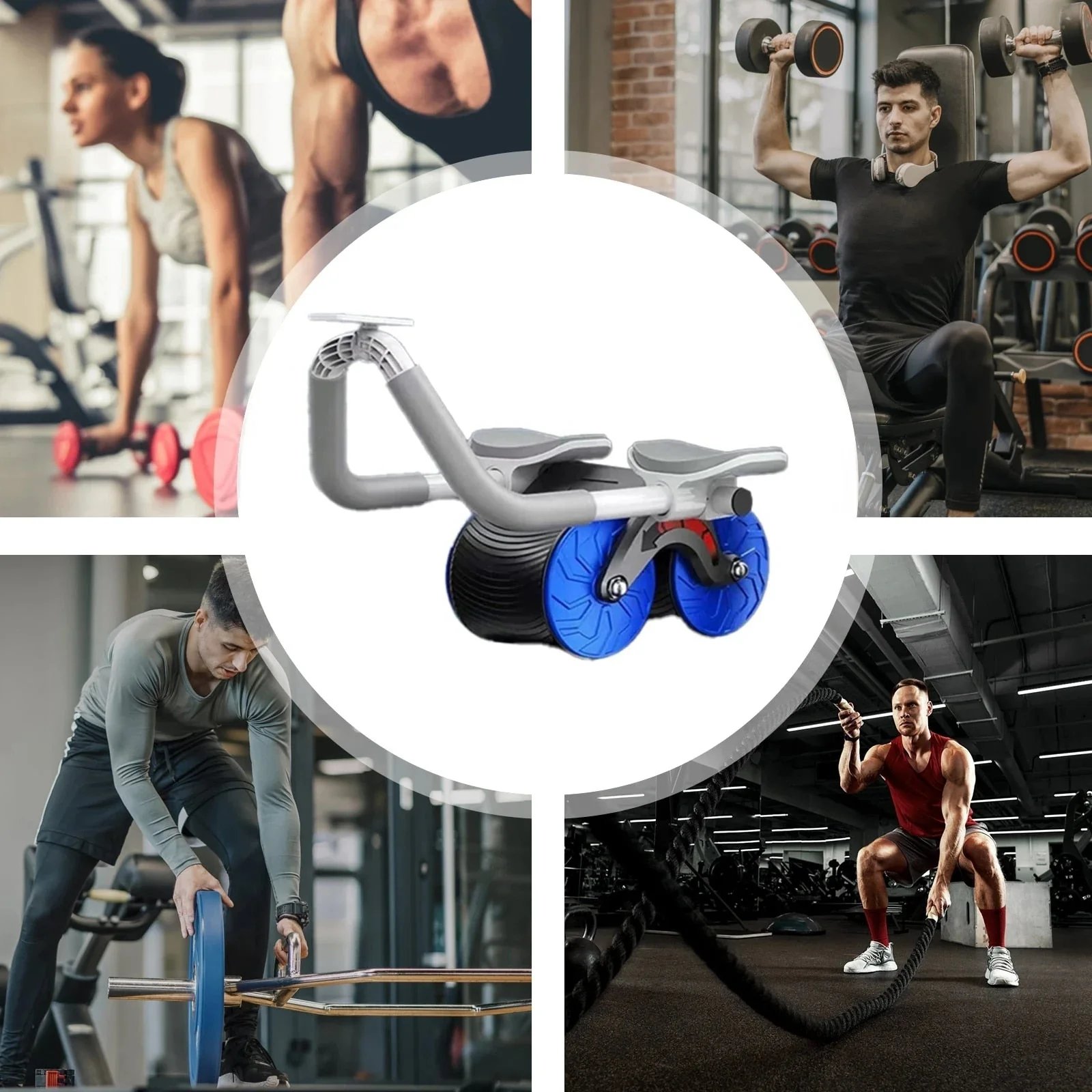 Bauchrad mit Ellbogenstütze und Timer – Core-Trainingsgerät für Zuhause