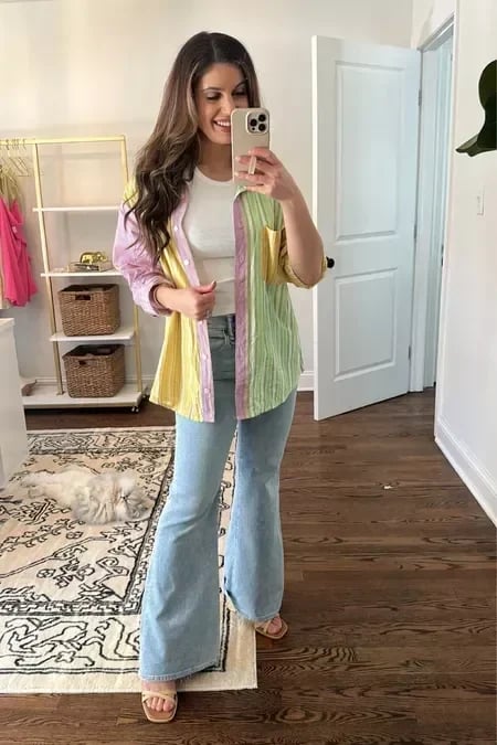 Ultra High Rise Schlagjeans – Stretch Flare Jeans für Damen