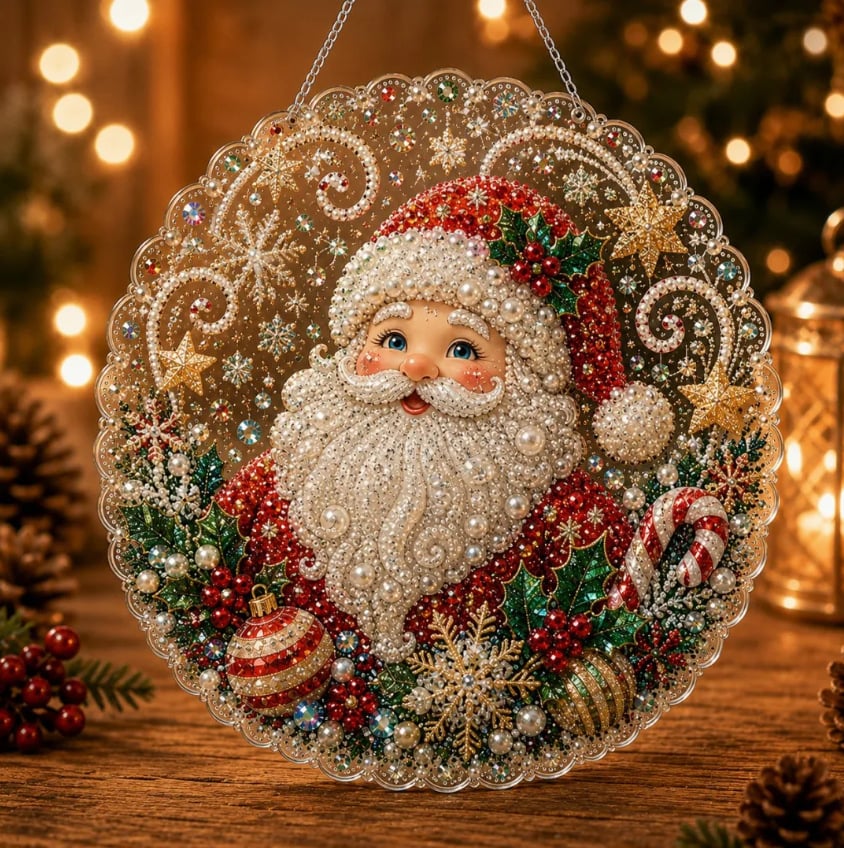 Weihnachtliches Perlkunst-DIY-Set – Hängende Ornamente für die Weihnachtsbaum-Dekoration