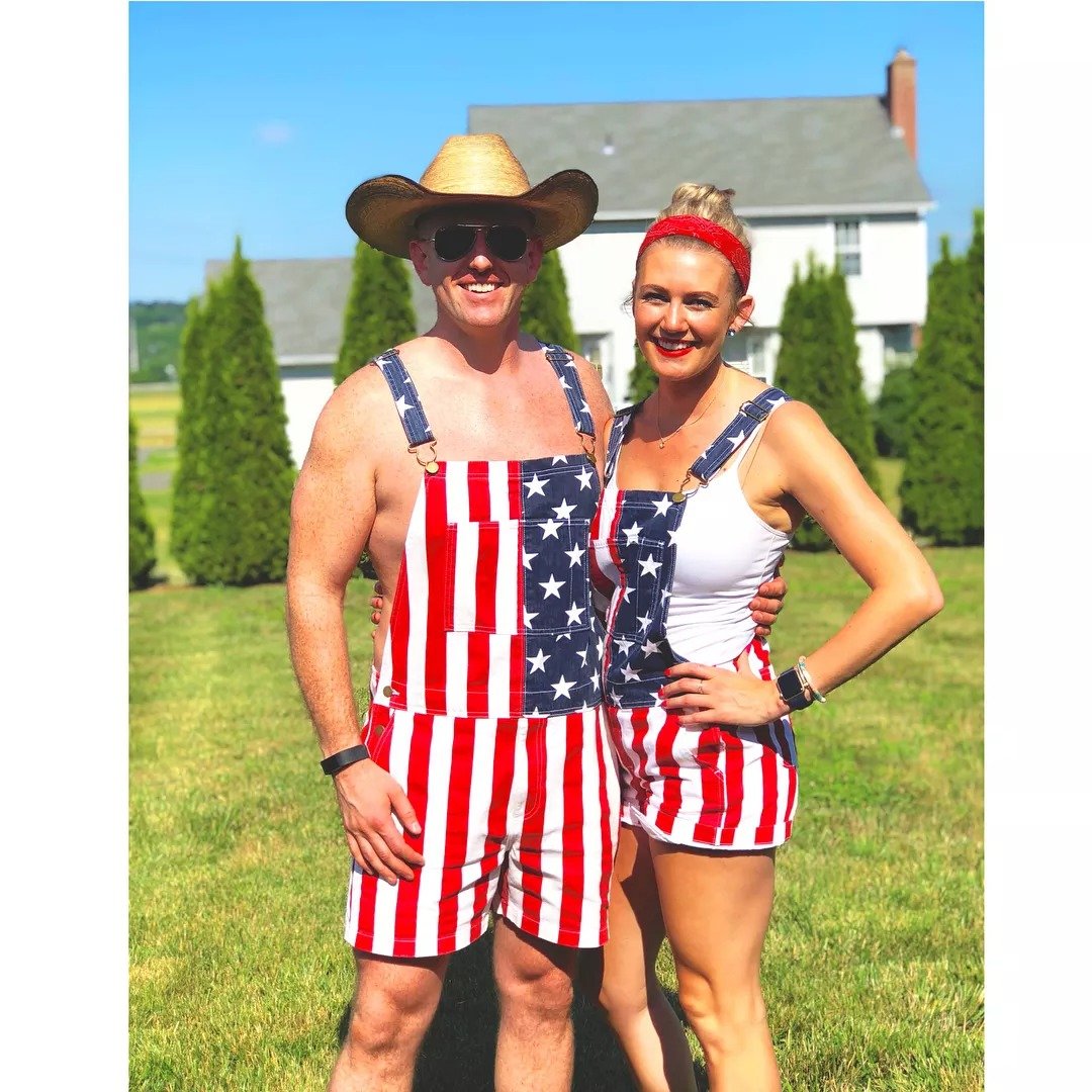 Amerikanische Flagge Latzhosen-Shorts – Unisex Sommer-Overalls