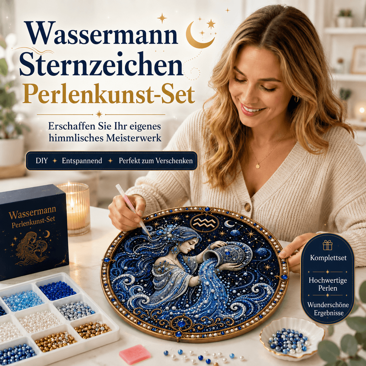 12 Tierkreiszeichen Perlkunst-Set – DIY Bastelset für alle Sternzeichen