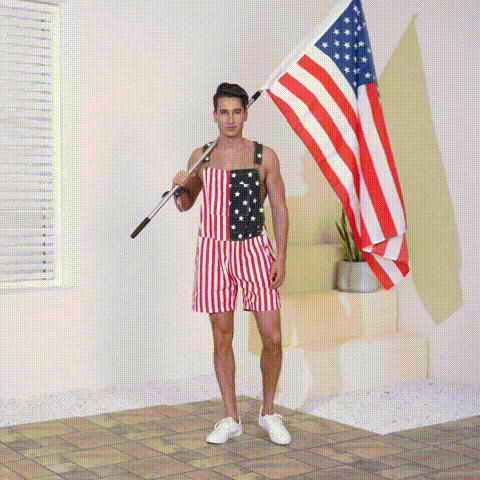 Amerikanische Flagge Latzhosen-Shorts – Unisex Sommer-Overalls