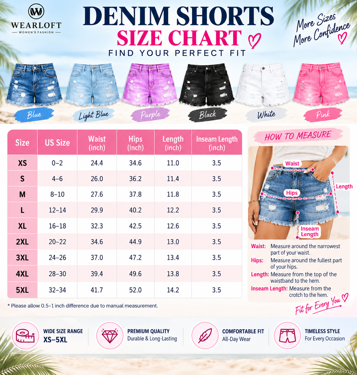 💖 6 Colors, 6 Pieces Only $26.99! Women's Stretch Denim Shorts – Trendy Ripped Raw Hem Mid Rise Jean Shorts For Everyday Wear