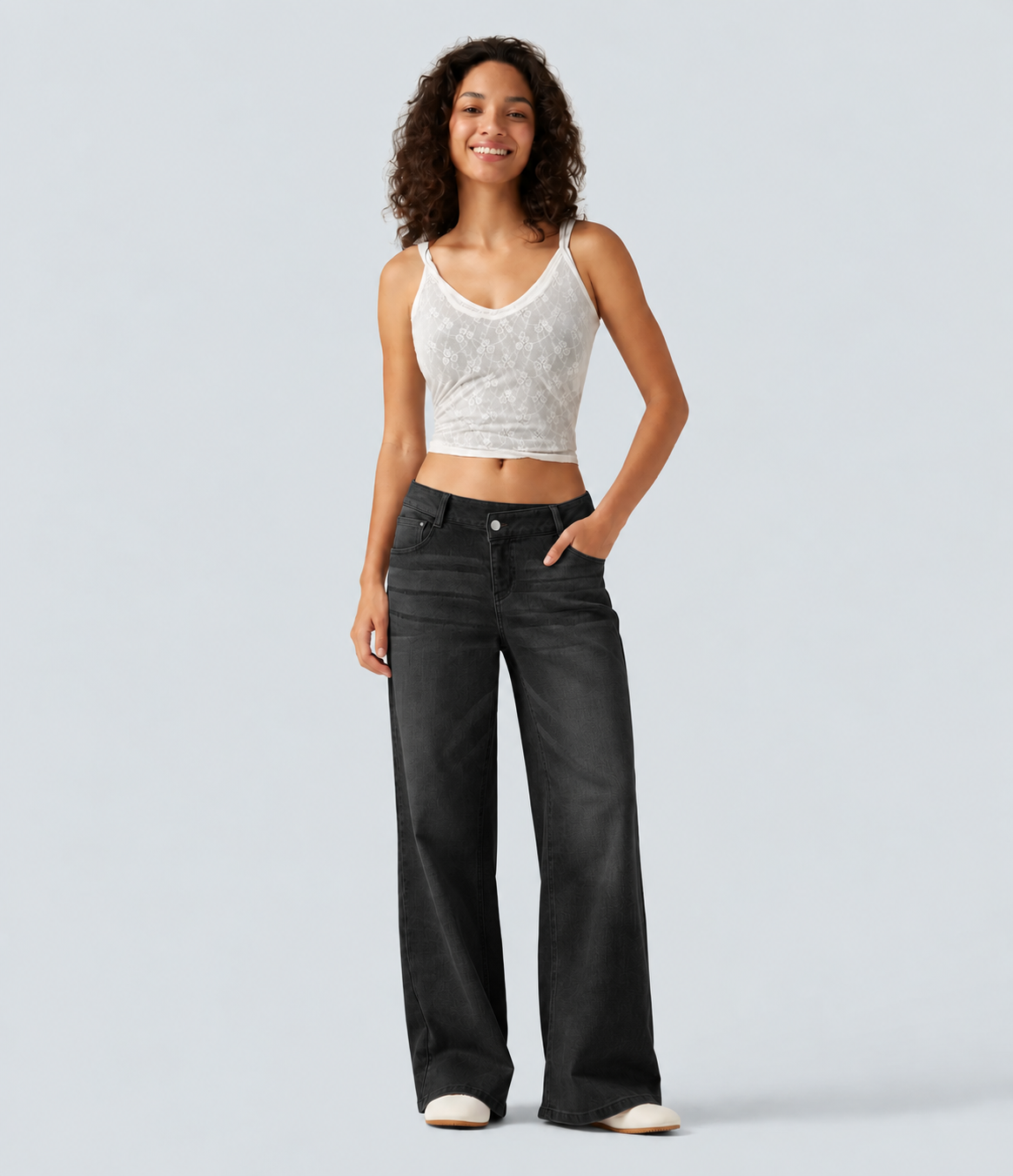 🔥 FALL SALE | 5 FOR ONLY $25.99! Women’s Asymmetric Low-Rise Wide-Leg Jeans – Stretch Denim Everyday Pants