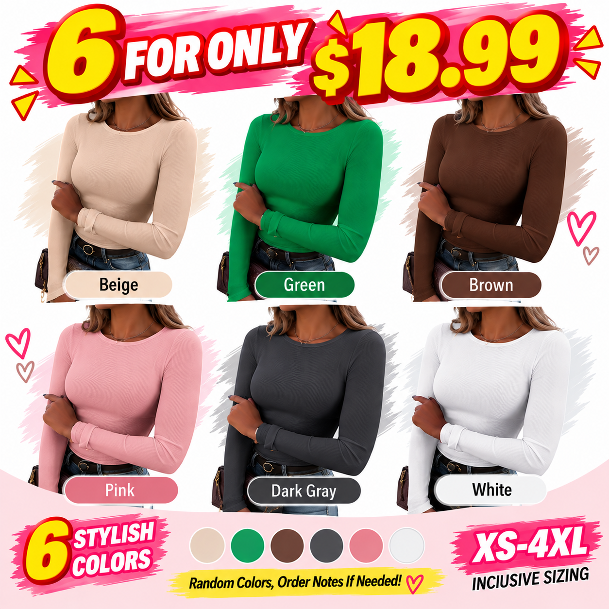 Women's Classic Crew Neck Ribbed Knit Top