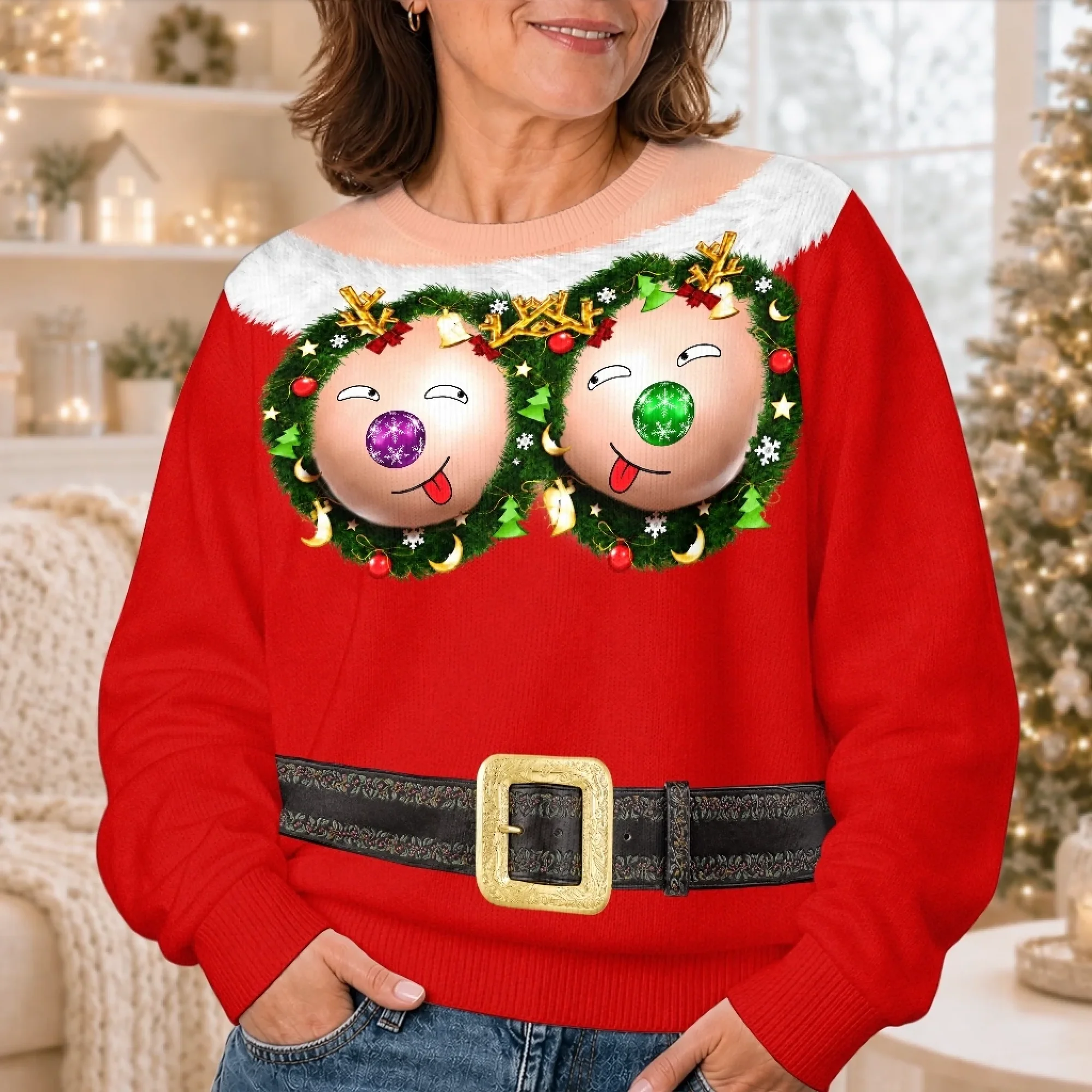 🔥 BUY 2, GET 2 FREE! ONLY $25.99 – Limited-Time Sale! Custom Funny Ugly Christmas Sweatshirt – Personalized Gift for Mom, Wife, Daughter & Besties