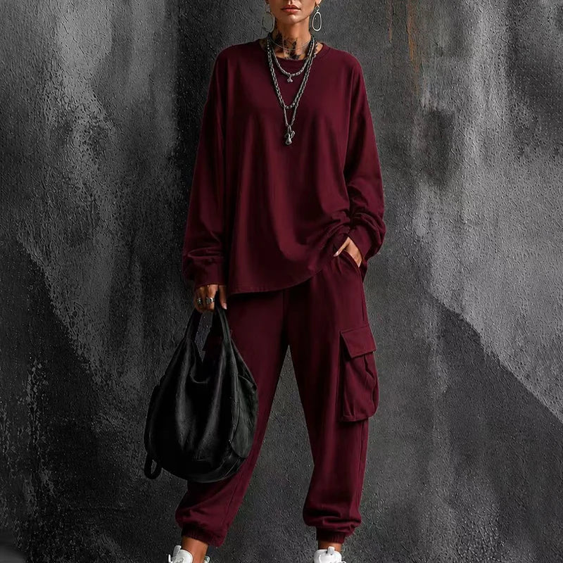 🍂 FALL SALE | 8 Women's 2-Piece Outfit Sets for Just $26.95 – Casual Crewneck Tops & Cargo Pants