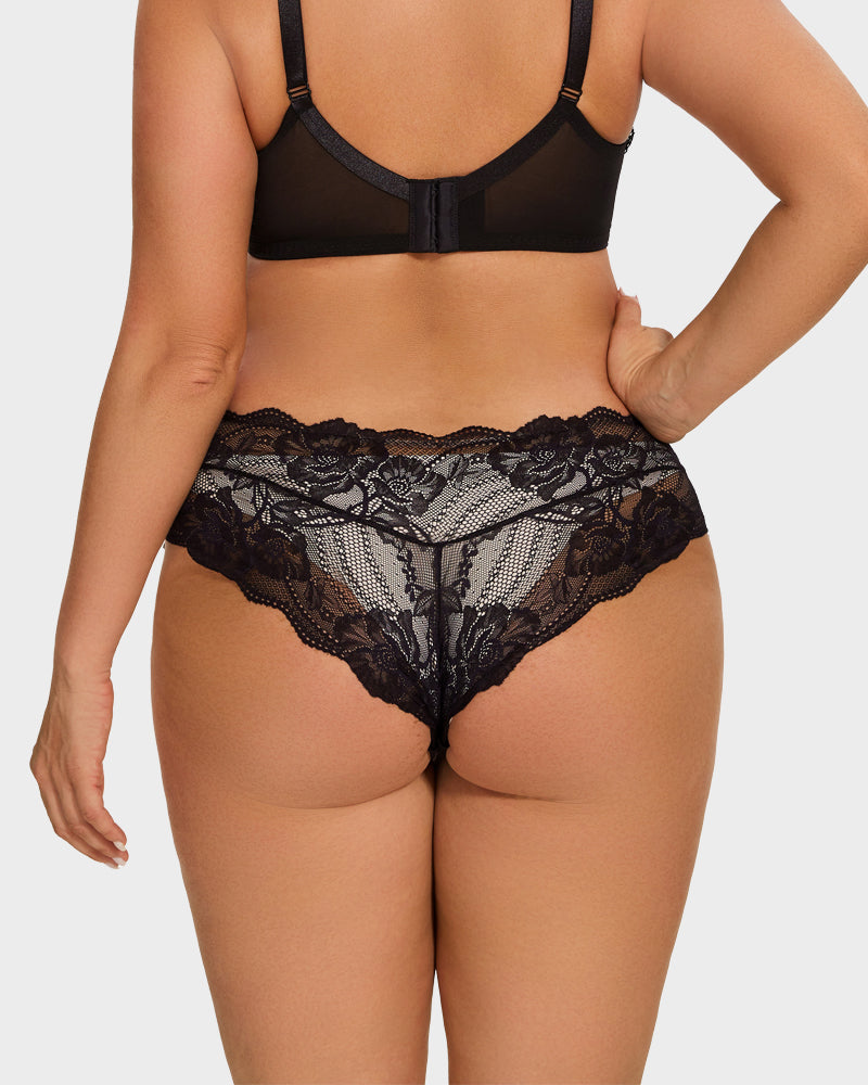 Spitzen-nahtlose Slips mit Blumenmuster (3er-Pack)
