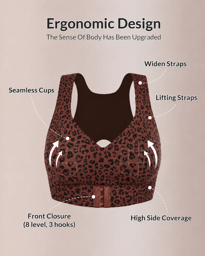 Front Closure Cross-Back Wireless Posture Bra