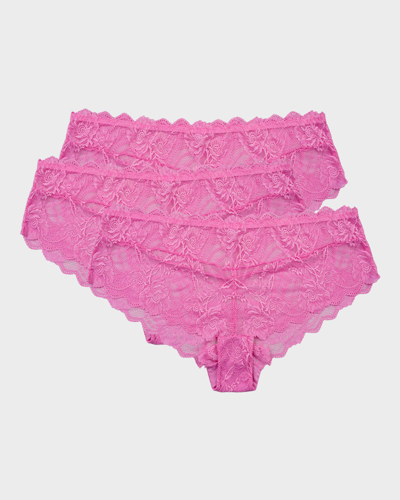 Spitzen-nahtlose Slips mit Blumenmuster (3er-Pack)