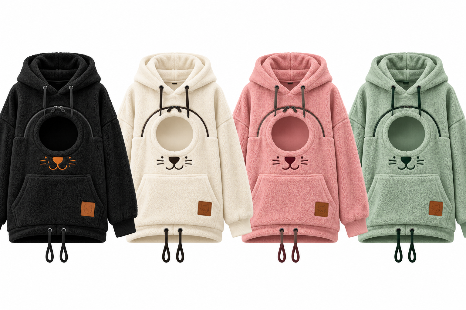 🍂 Purrfect Autumn™ Cat Cuddle Hoodie – Cozy Sherpa Fleece Pet Pouch Sweatshirt