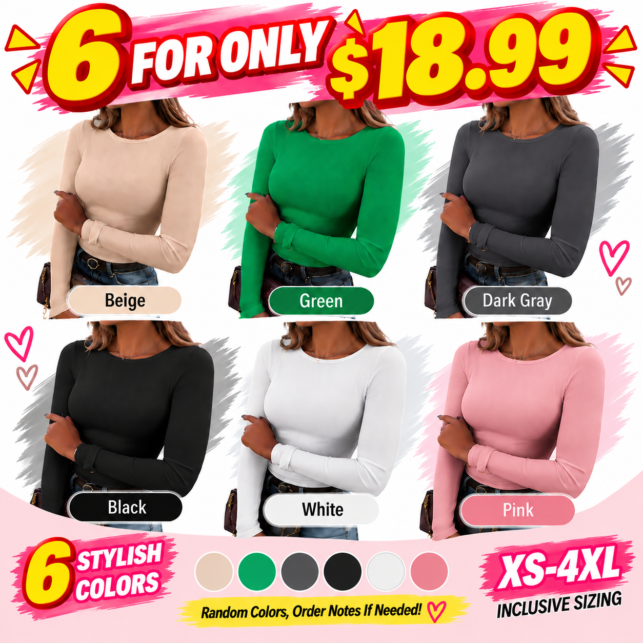 Women's Classic Crew Neck Ribbed Knit Top