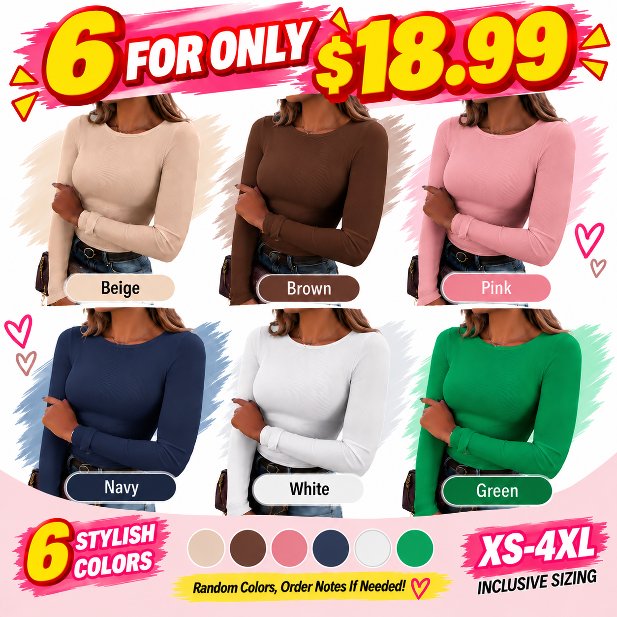 Women's Classic Crew Neck Ribbed Knit Top
