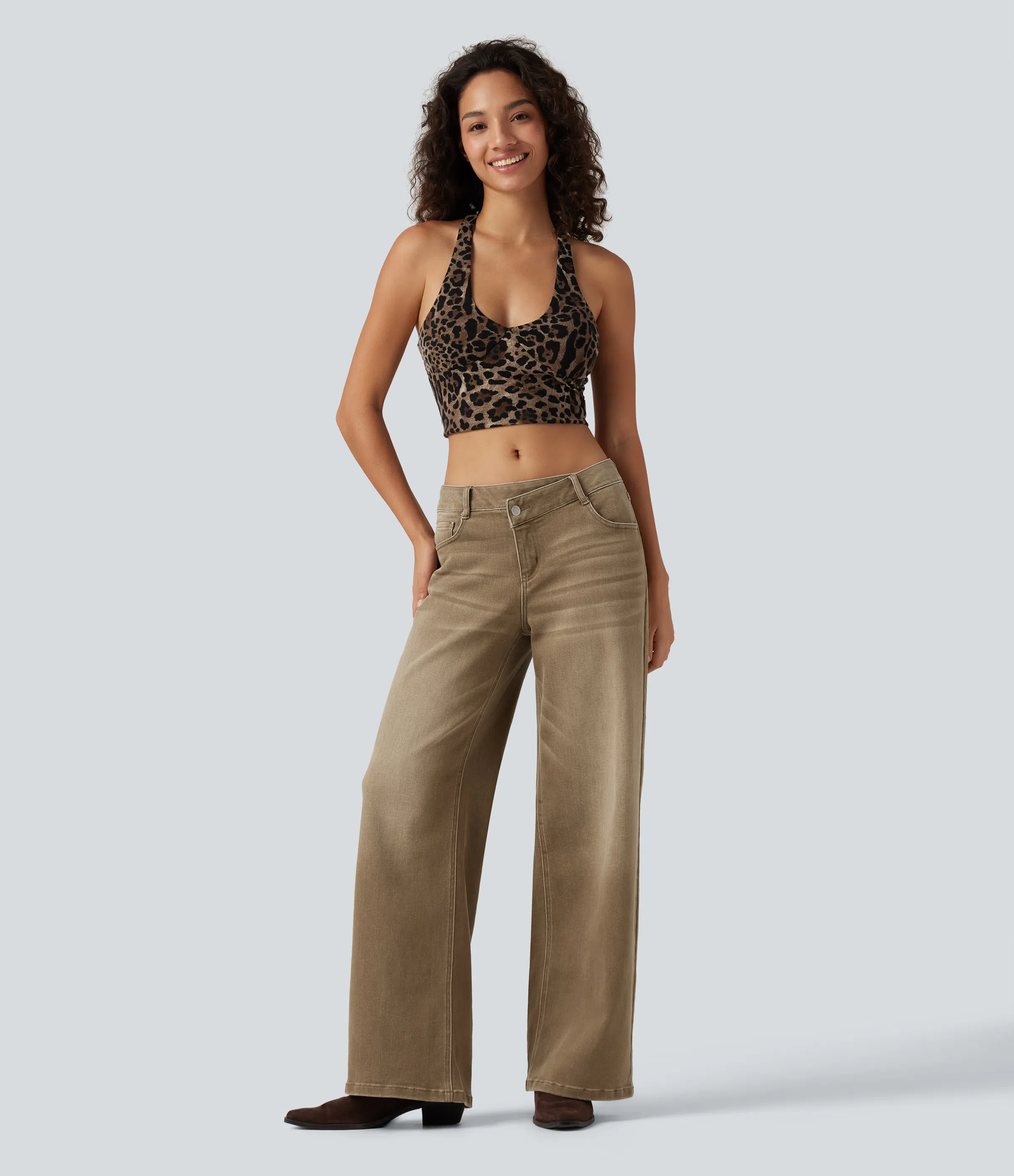 🔥 FALL SALE | 5 FOR ONLY $25.99! Women’s Asymmetric Low-Rise Wide-Leg Jeans – Stretch Denim Everyday Pants