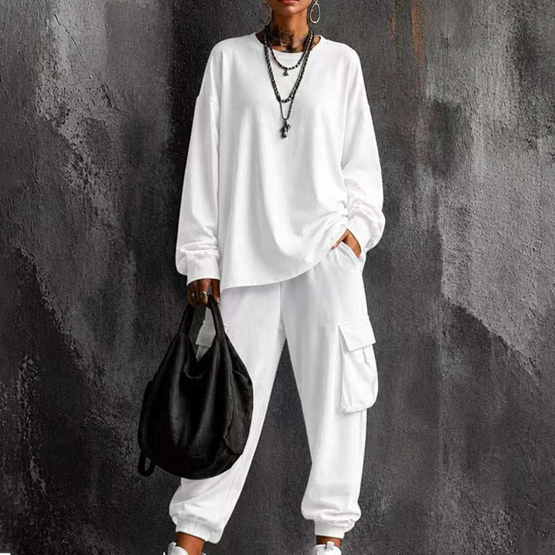 🍂 FALL SALE | 8 Women's 2-Piece Outfit Sets for Just $26.95 – Casual Crewneck Tops & Cargo Pants