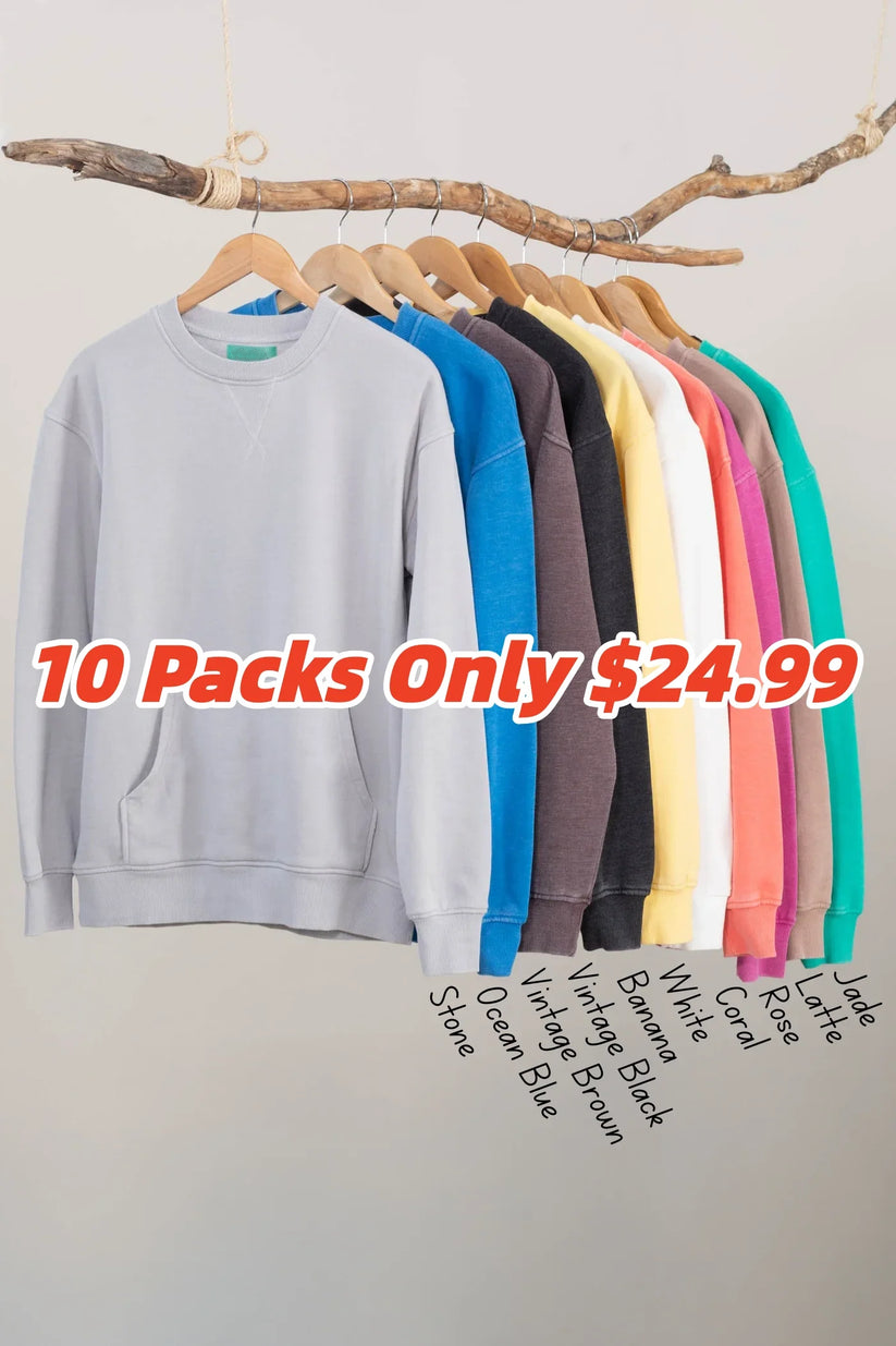 🔥 LAST DAY FALL SALE | 10 FOR ONLY $24.99! Women’s Pigment-Dyed Cozy Crewneck Sweatshirts