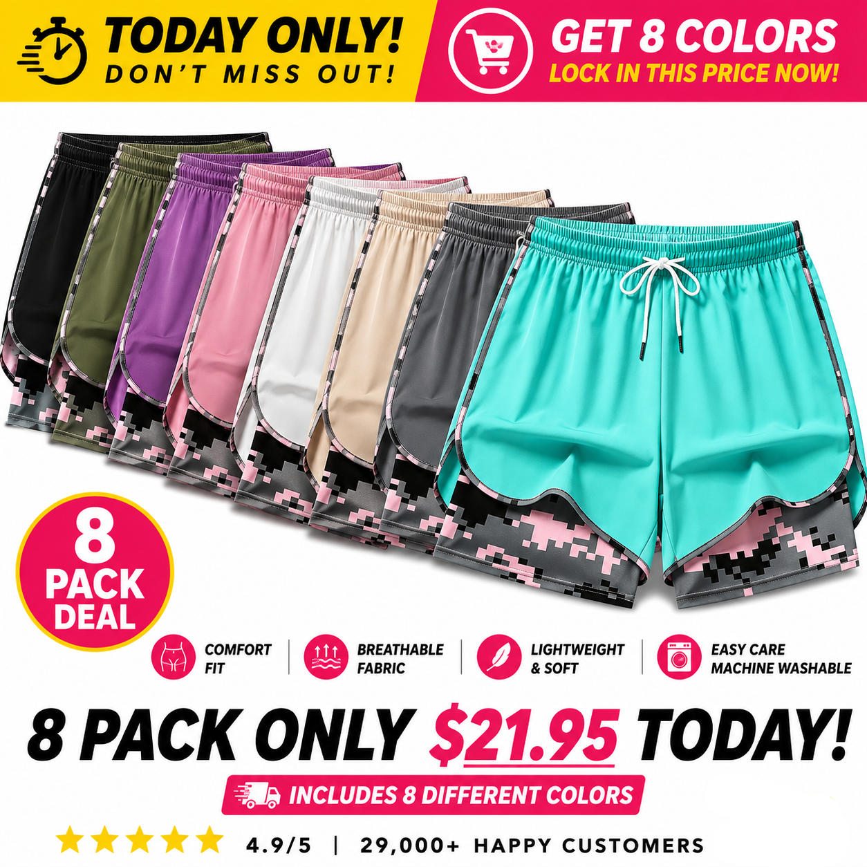 [LAST DAY SALE]Women’s casual athletic shorts with pockets