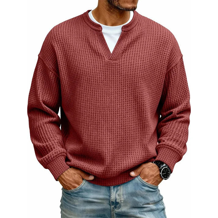 🍂 FALL & WINTER DEAL | 5 FOR $19.99 | 10 FOR ONLY $26.99! Men’s Thermal Waffle Knit Pullover – Soft & Cozy Long Sleeve Sweater