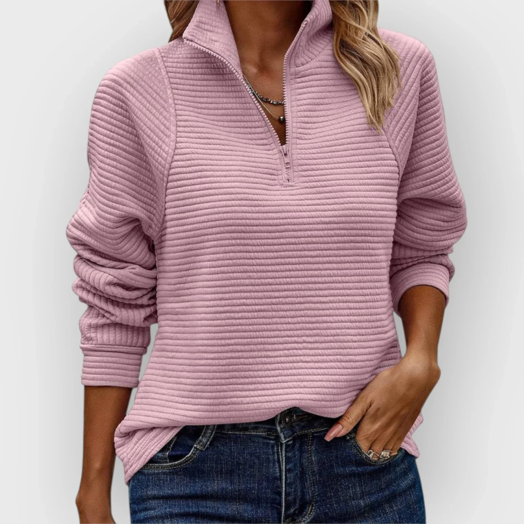 voguevina | Pullover mit Halbreißverschluss