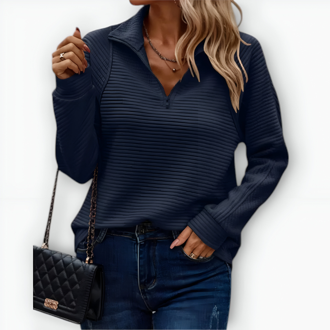 voguevina | Pullover mit Halbreißverschluss