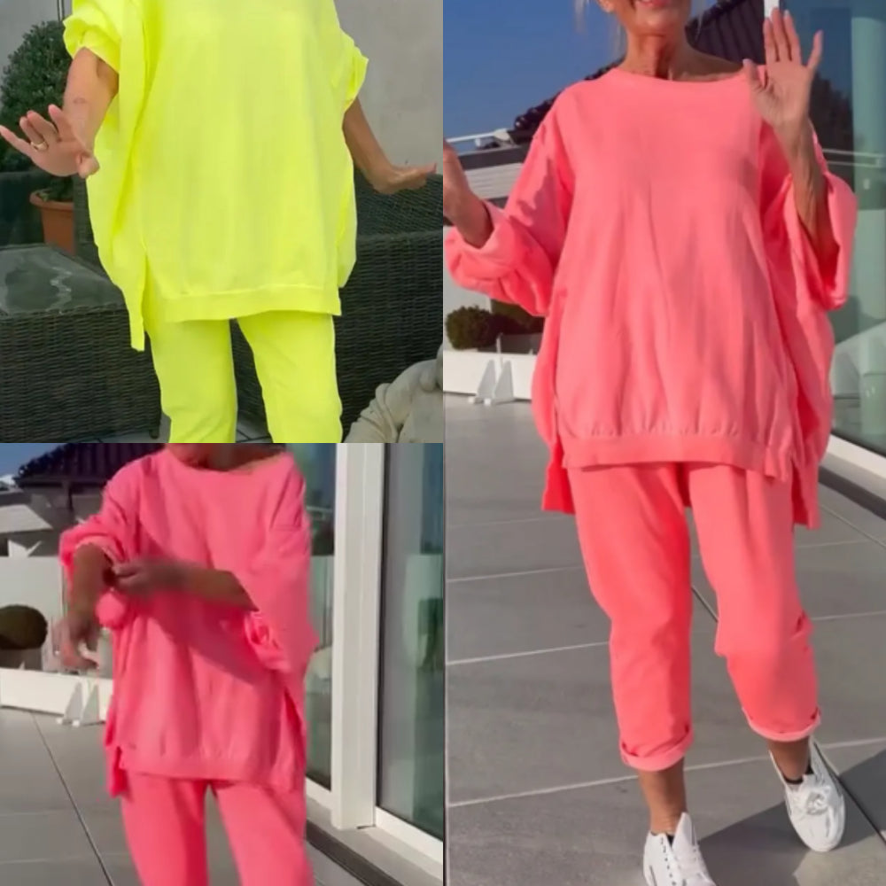 voguevina™ - Damen Freizeit-Zweiteiler mit Rundhals-Top und Hose