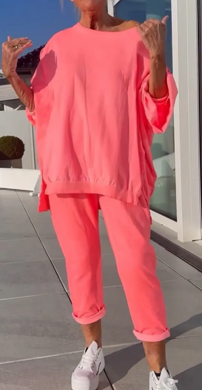 voguevina™ - Damen Freizeit-Zweiteiler mit Rundhals-Top und Hose