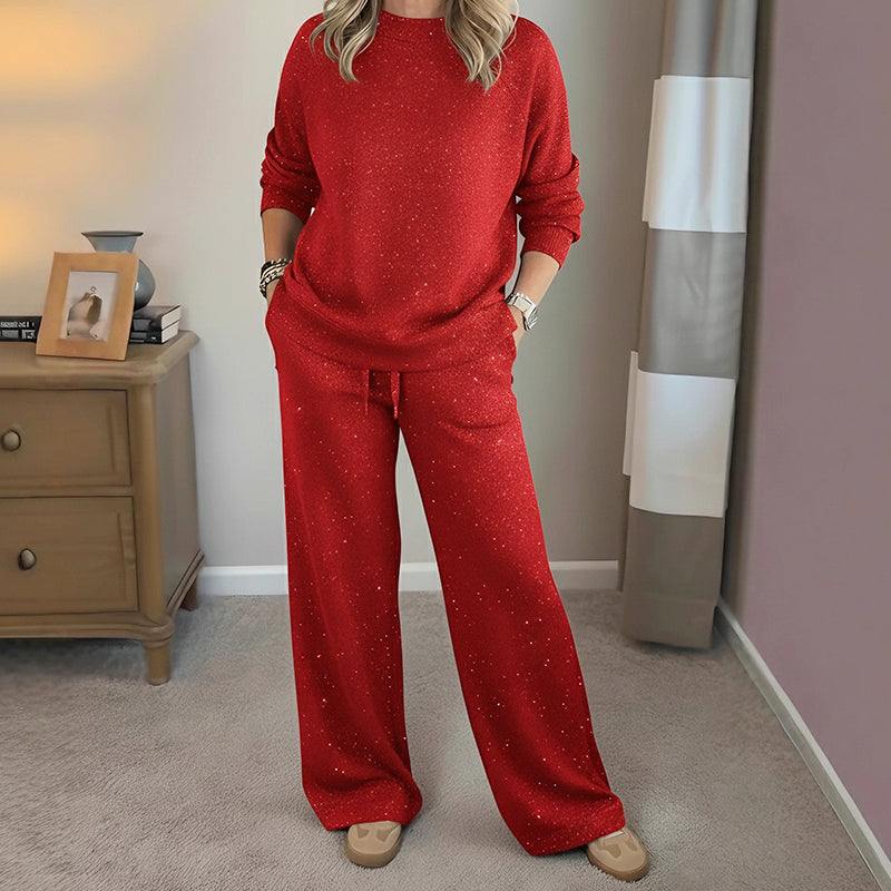 ✨🎅Early Christmas Shopping Sale: 50% Off 🎄⏰Women's Glitter Pullover Sweater & Pants 2-Piece Set-blumpark