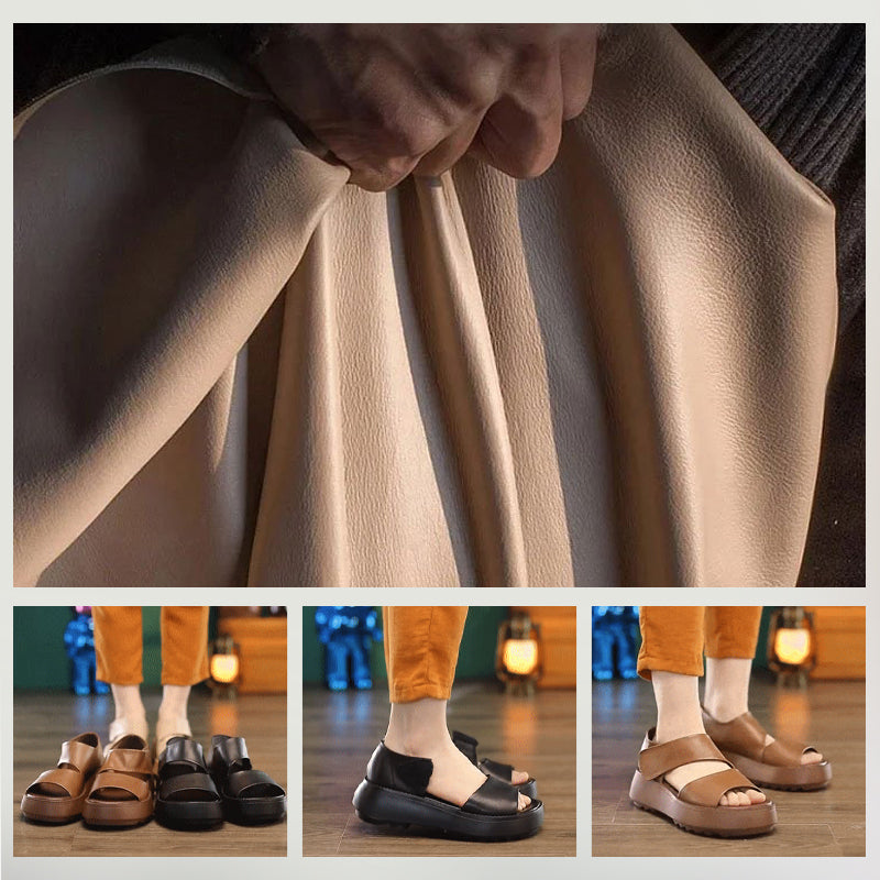Women's Retro Thick Sole Velcro Sandals-blumpark