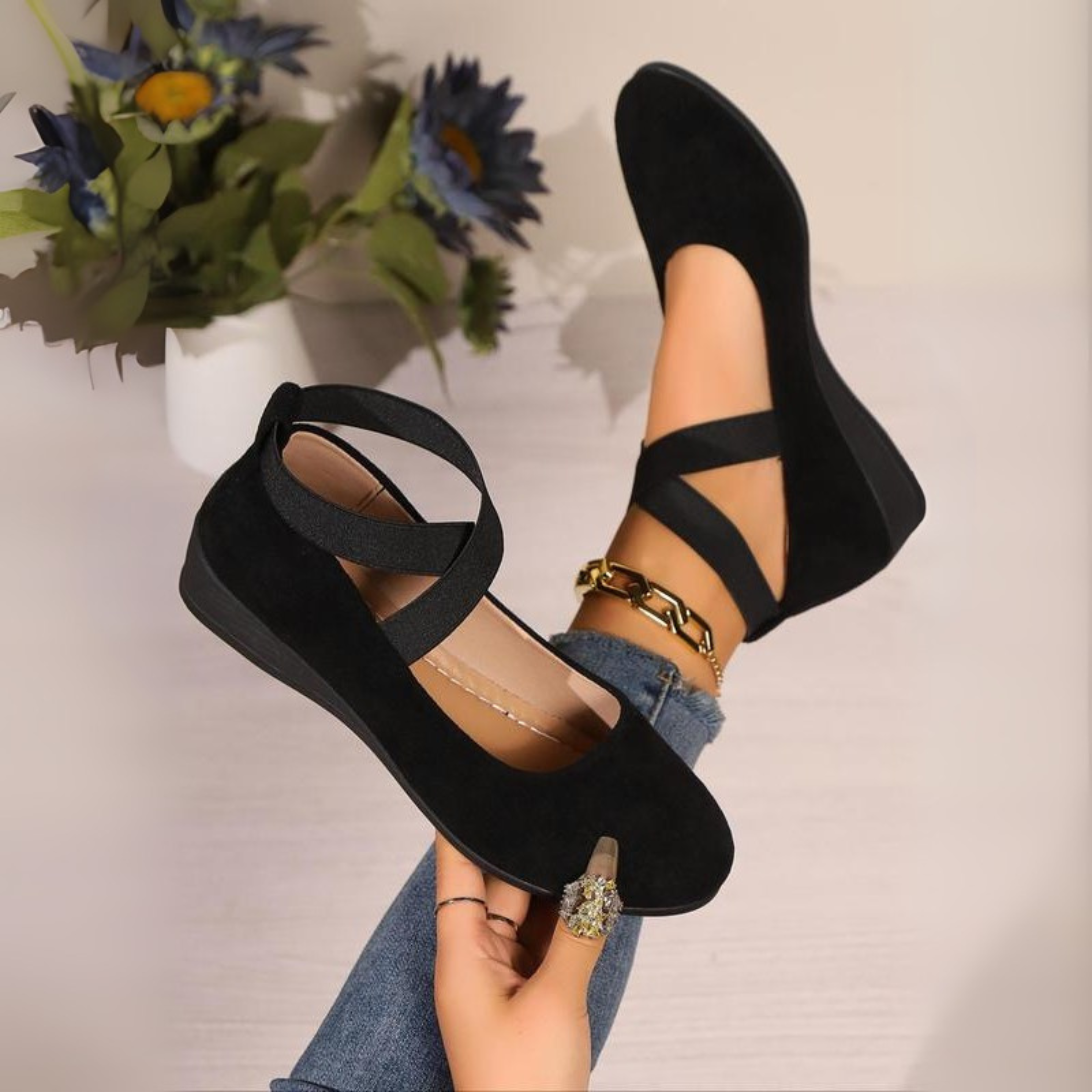 GABRIELLE | CLOSED WEDGE BALLERINA SHOES-blumpark