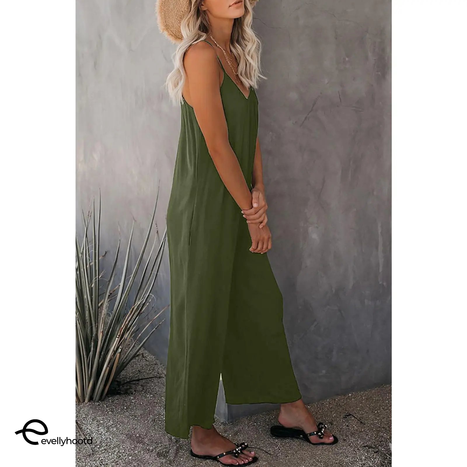 ⏰49% OFF✨Plus Size Women Fashion Wide Leg Suspender Jumpsuit with Pockets Curvy Overalls-blumpark
